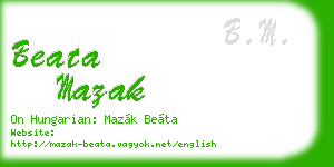 beata mazak business card
